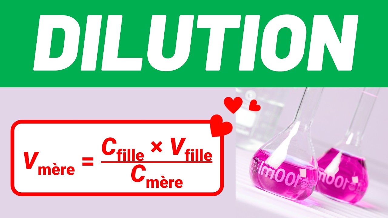 FACTEUR DE DILUTION 💚 3 Questions à maîtriser ! 💪 Solution mère, fille, calcul ! ✅ Chimie