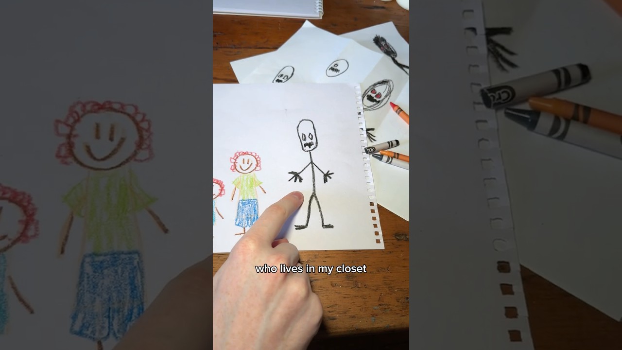 kids drawing in horror movies