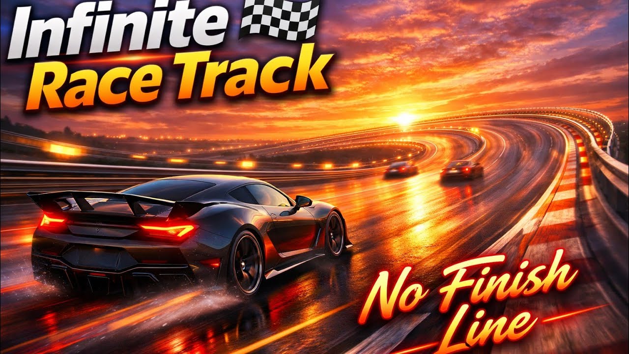 Infinite Race Track 🏁 | 4K HDR Endless Racing Loop | No Finish Line
