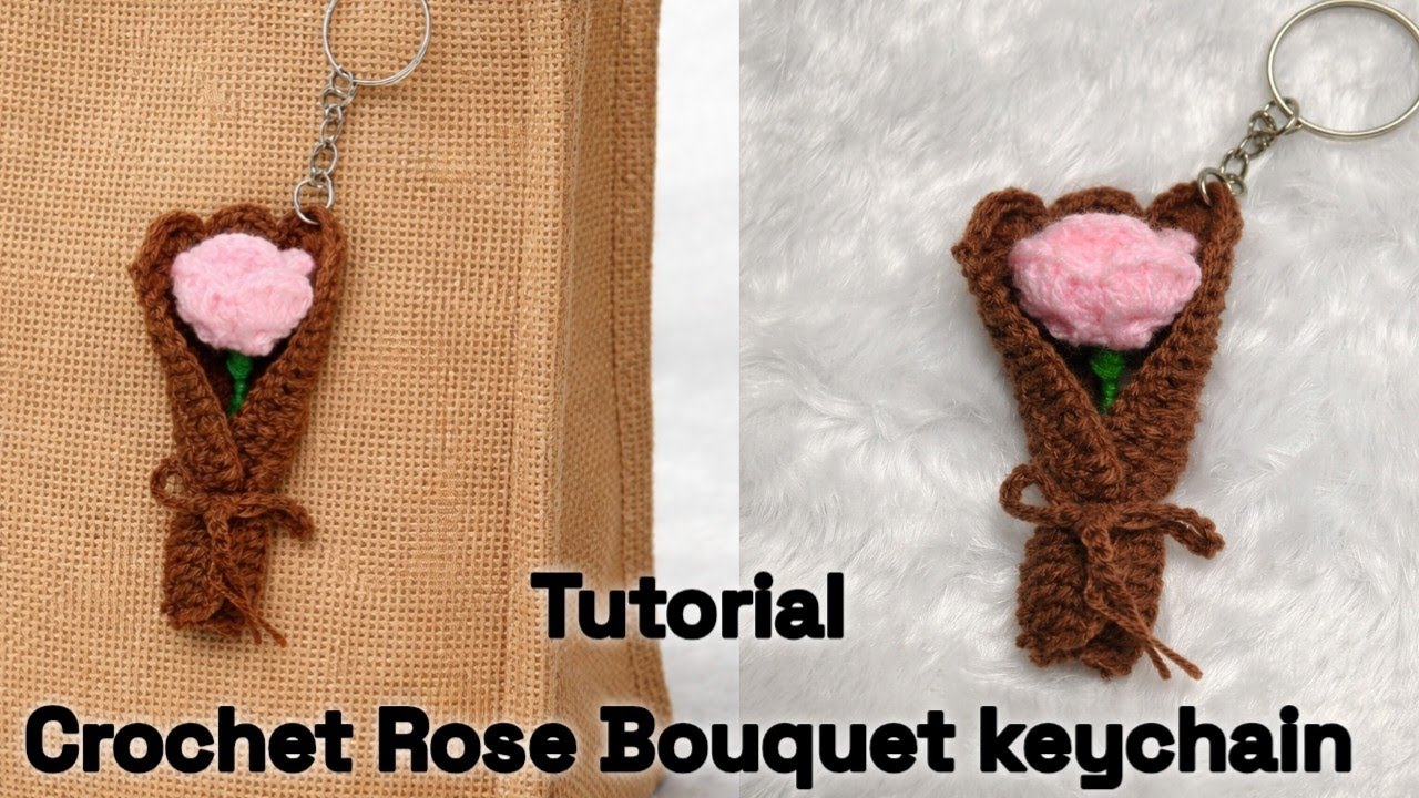 Crochet Rose Bouquet Keychain Tutorial | Easy Handmade Gift 🌹
