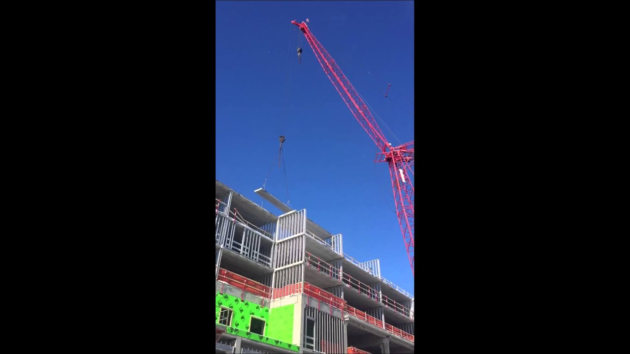 Crane setting Concrete planks