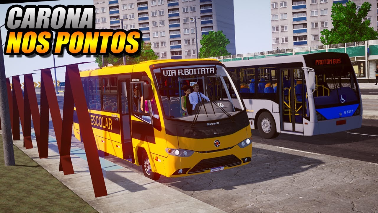 DANDO CARONA PARA PASSAGEIROS COM ONIBUS ESCOLAR - PROTON  BUS SIMULATOR - G27
