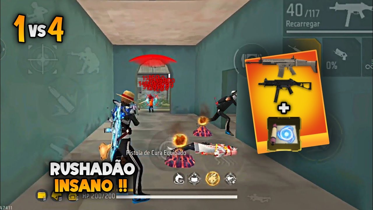 MAIS DE 20 KILLS NESSA RANQUEADA RUSHAD&Atilde;O!! RANQUEADA SOLO VS SQUAD FREE FIRE!!