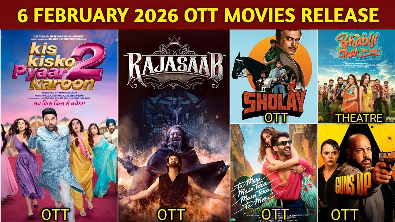 6 February OTT Release Movies & Web Series | Sholay Cut OTT | The Raja Saab OTT | Netflix, Zee5