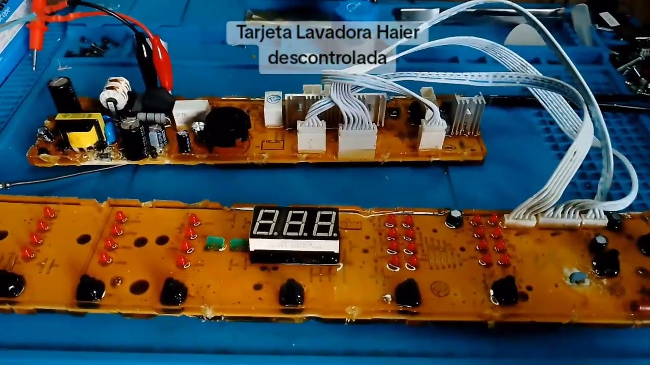 Tarjeta de lavadora haier descontrolada🔥 Cristal de cuarzo dañado😩