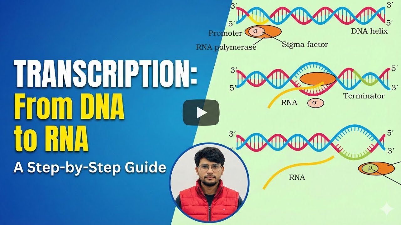 Transcription Process | DNA to mRNA | Class 12 Biology & NEET | types of RNA