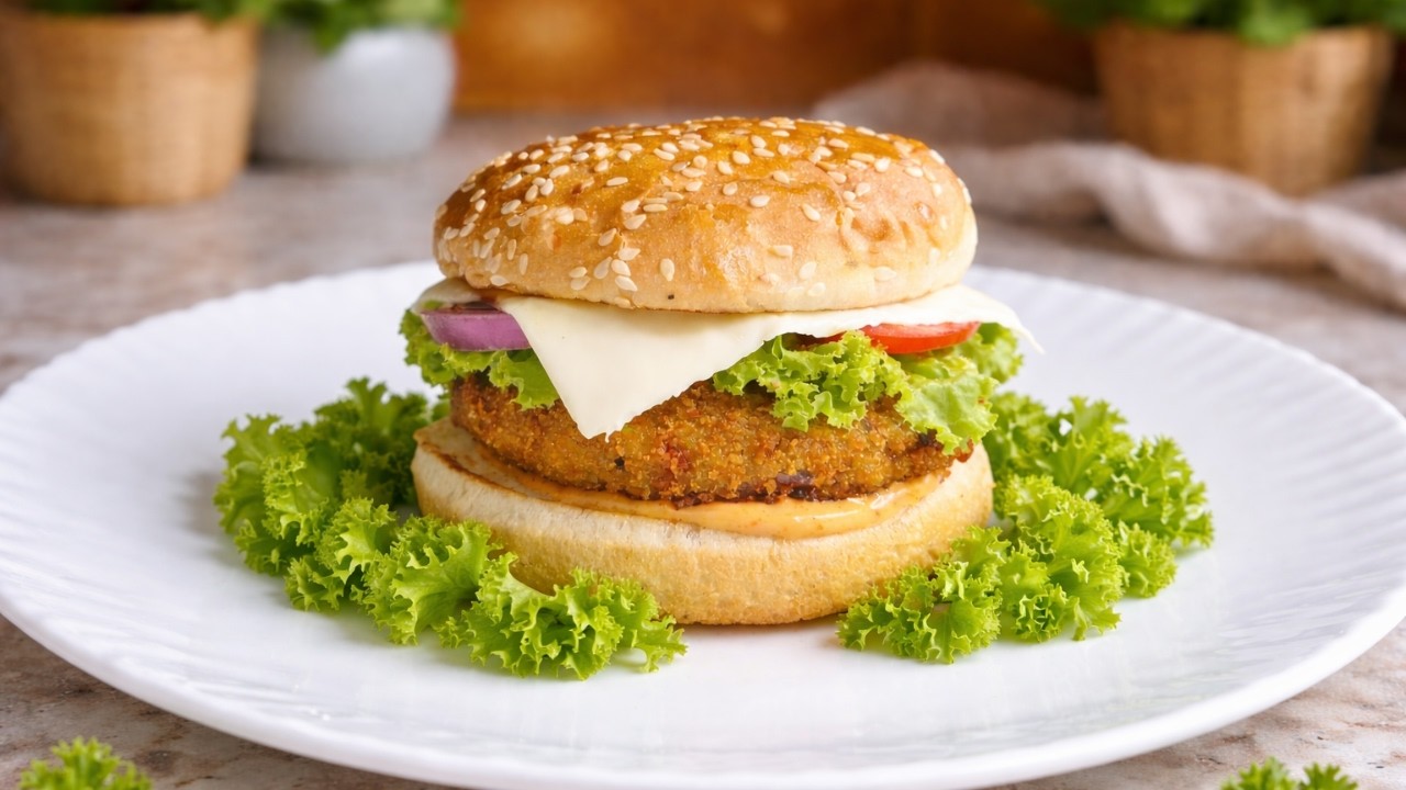 Sunday's best snacks | Crispy aloo tikki Burger | McDonald's McAloo tikki burger🍔 | Kids Lunch Box
