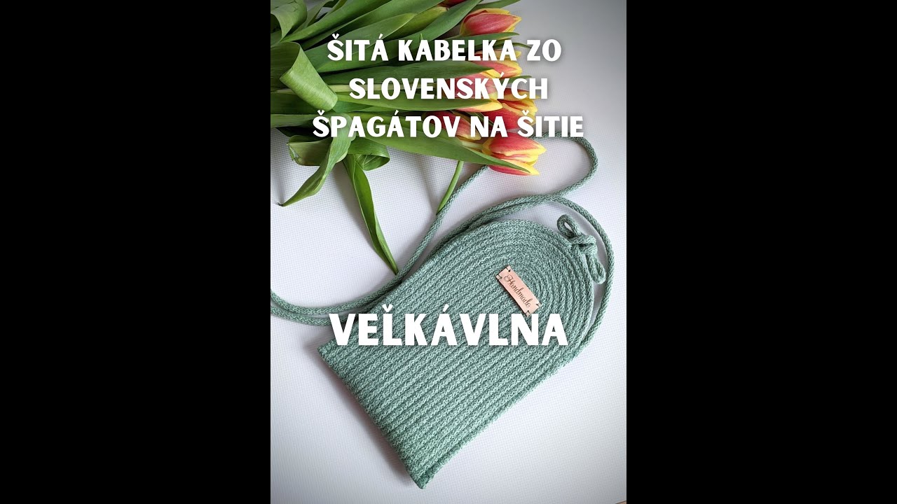 Šitá crossbody kabelka na mobil z extra pevných špagátov na šitie VEĽKÁvlna / Sewed bag from cords