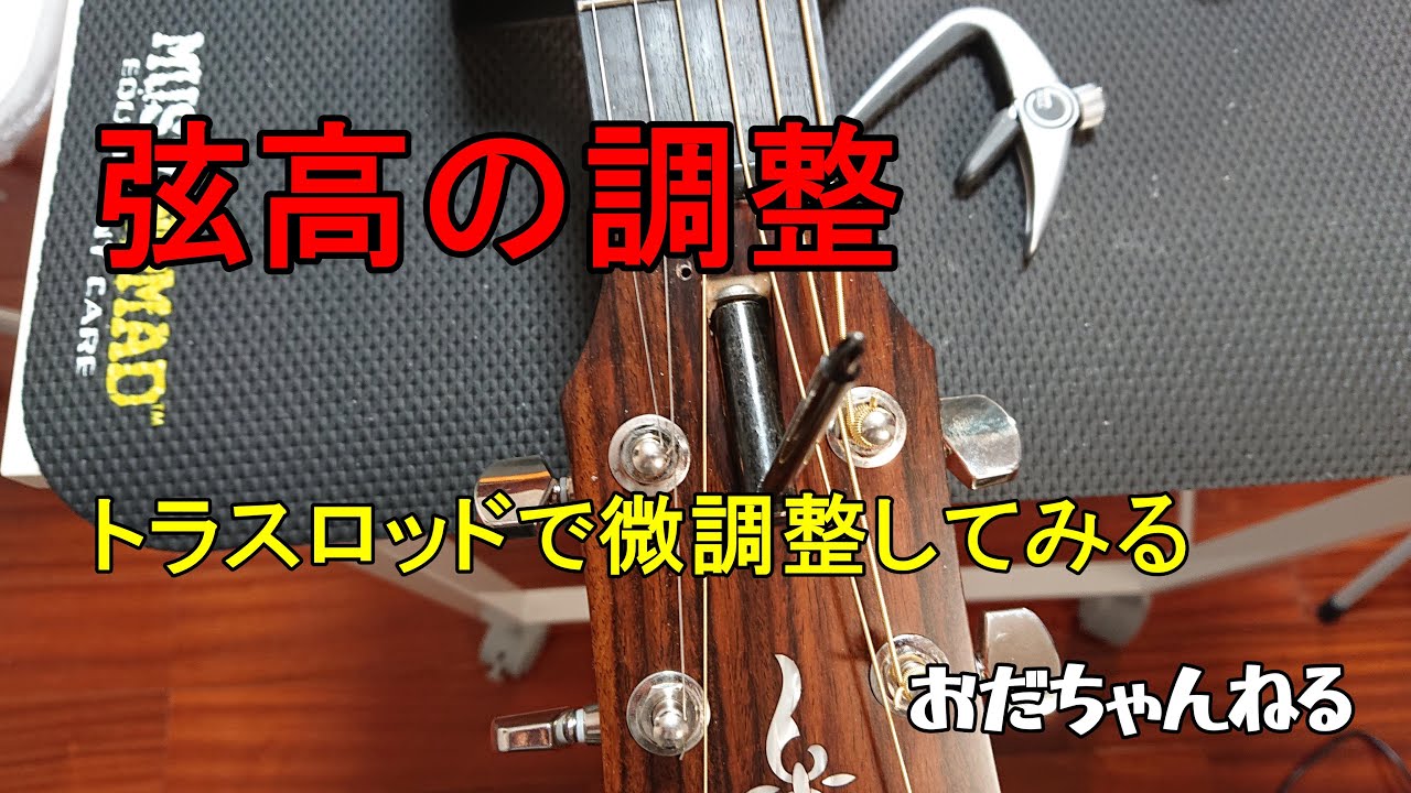 トラスロッド調整でTaylorギターの弦高を下げる