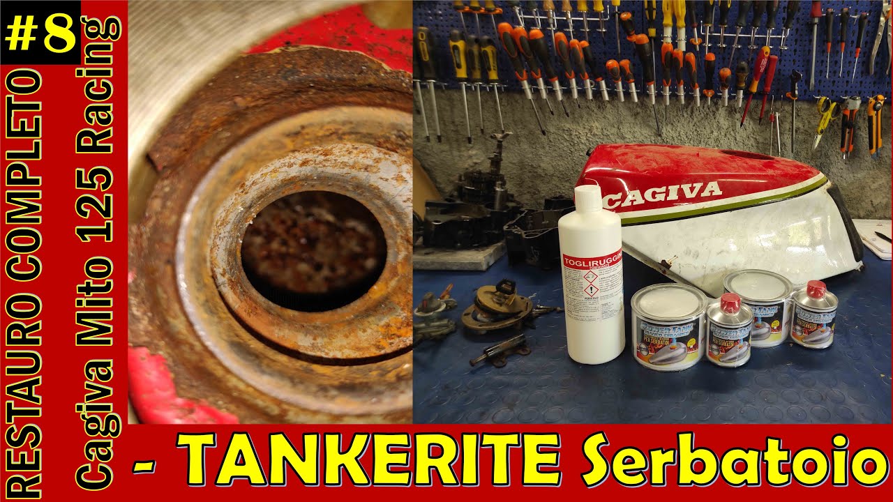 SERBATOIO ARRUGGINITO: POWER-TANK TRATTAMENTO CERAMICO - Restauro Cagiva Mito 125 Racing #8