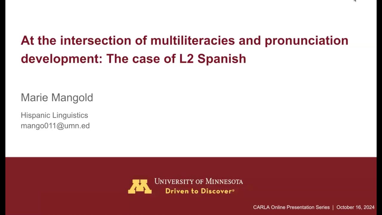 At The Intersection of Multiliteracies and Pronunciation Development: The Case of L2 Spanish
