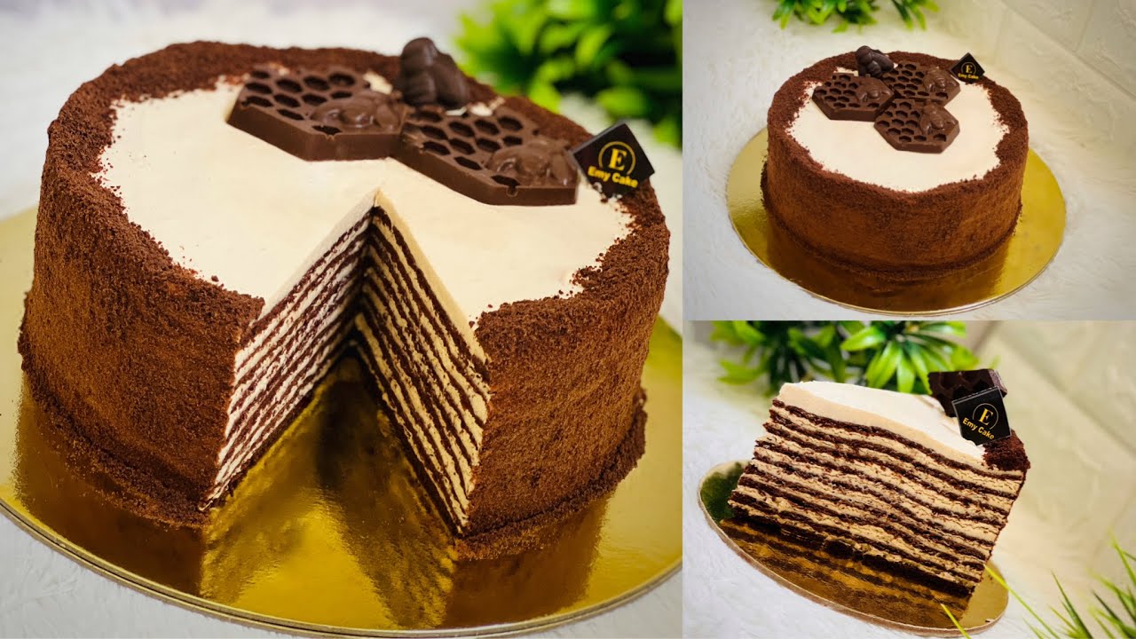 حصرياً ولأول مره  💪🏻كيكه الشوكولاته الروسيه بطعم وحشو مميز 👌🏻❗️#honeycake #honeycakerecipe