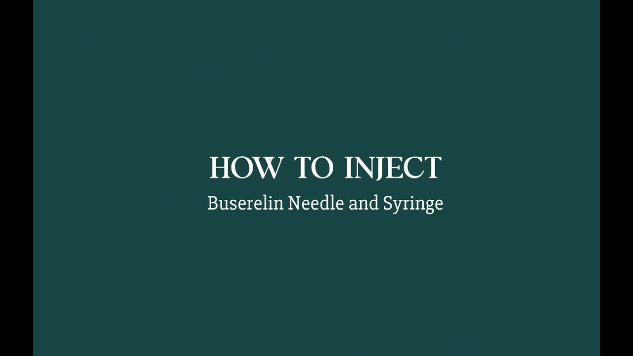 How to use Buserelin fertility medication for IVF or egg freezing.