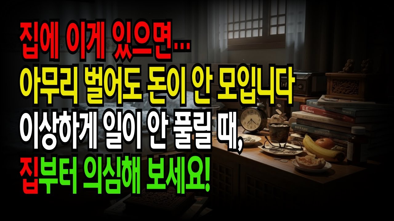 집에 이게 있으면… 아무리 벌어도 돈이 안 모입니다. 돈운 막는 집의 배치, 생각보다 단순합니다 | 풍수인테리어 | 생활풍수 | 노후지혜 | 집정리 |