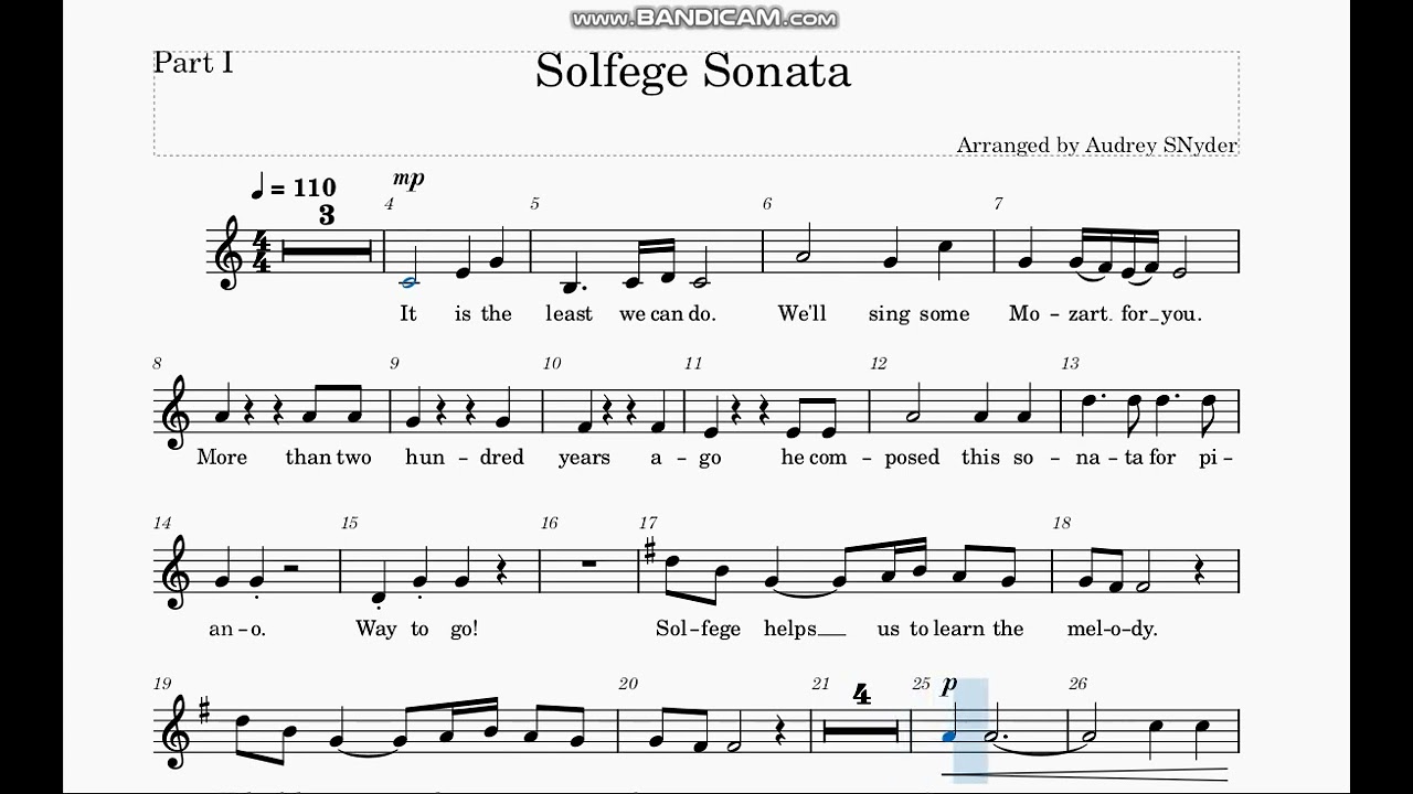 Solfege Sonata:  Part I