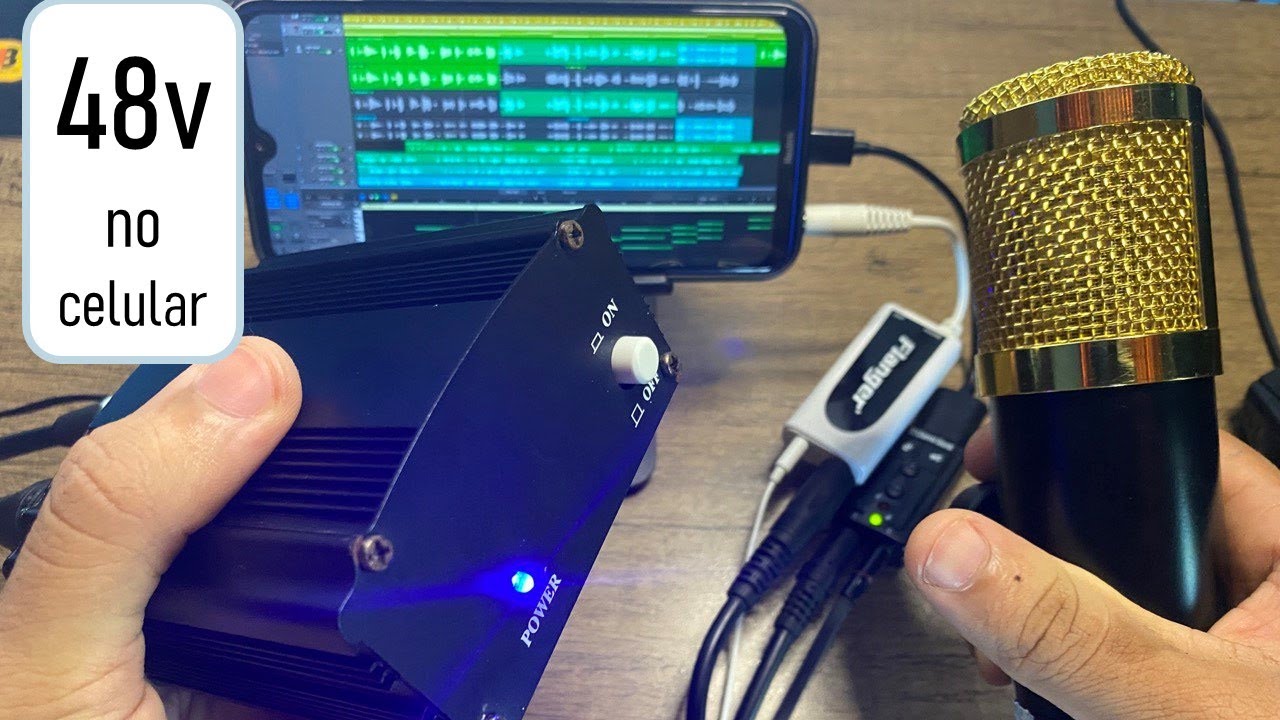 Som melhora c/ PHANTOM POWER no CELULAR? 48v: Microfone BM800 Teste e Análise completa USB e P2