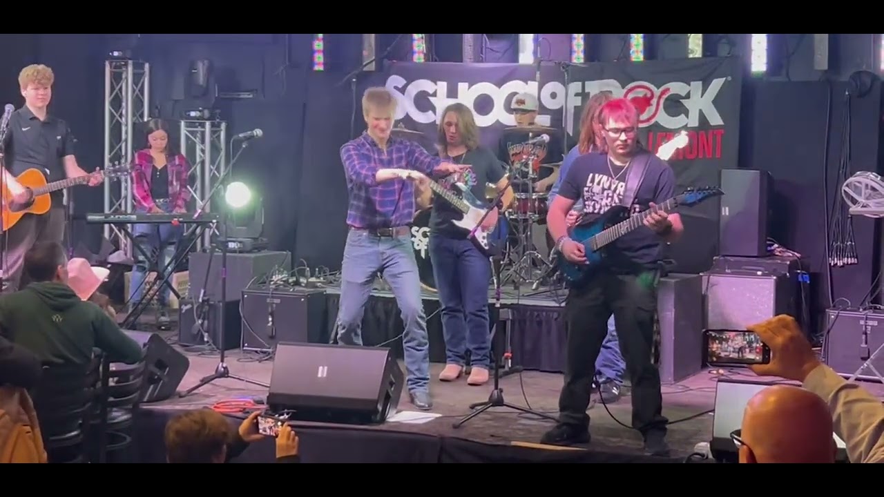School of Rock Lemont Southern rock performance band playing some Lynyrd Skynyrd.   Free bird.