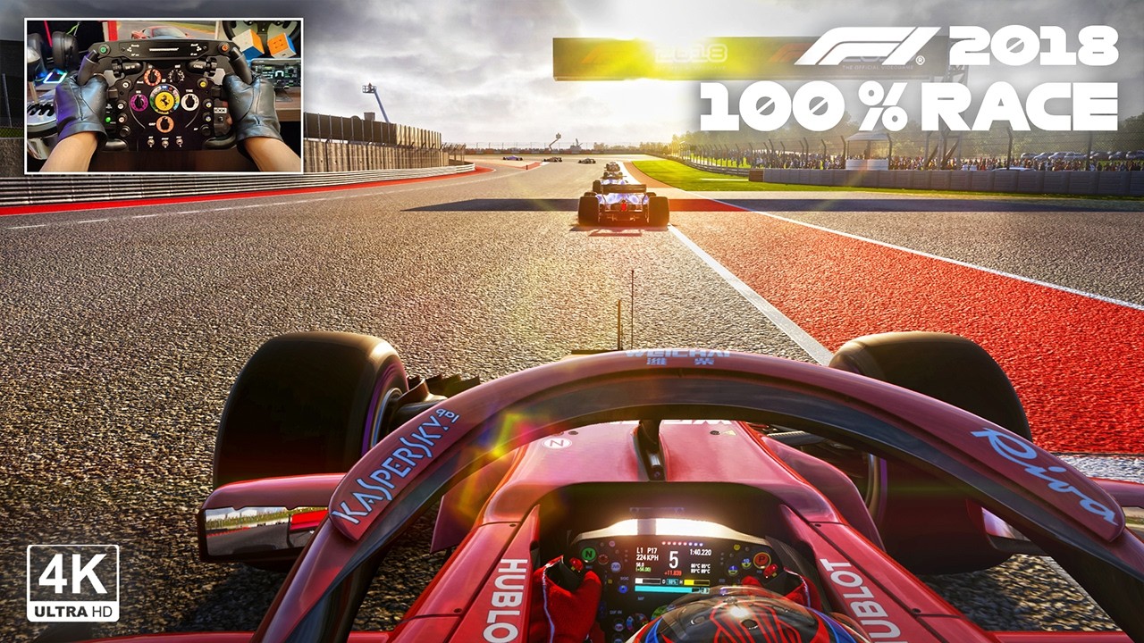 Kimi Raikkonen's Ferrari SF71H - US Grand Prix 100% Race in Austin | F1 2018 Steering Wheel Gameplay