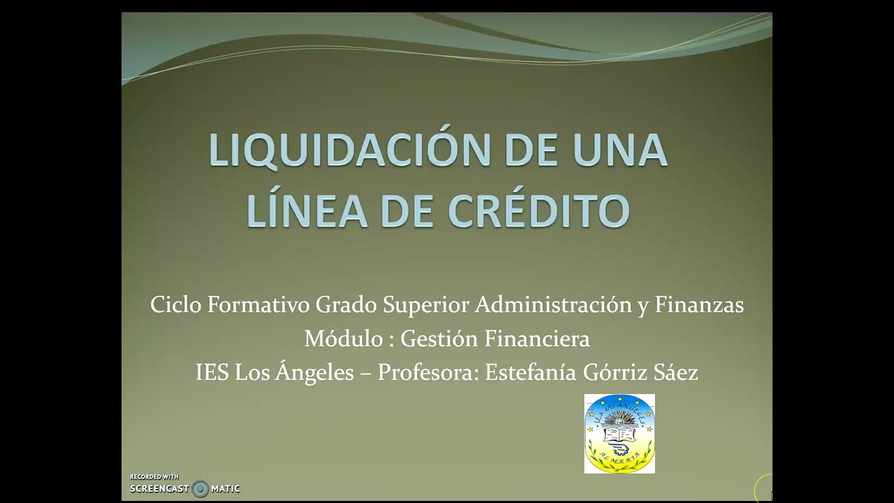 Liquidación línea de crédito