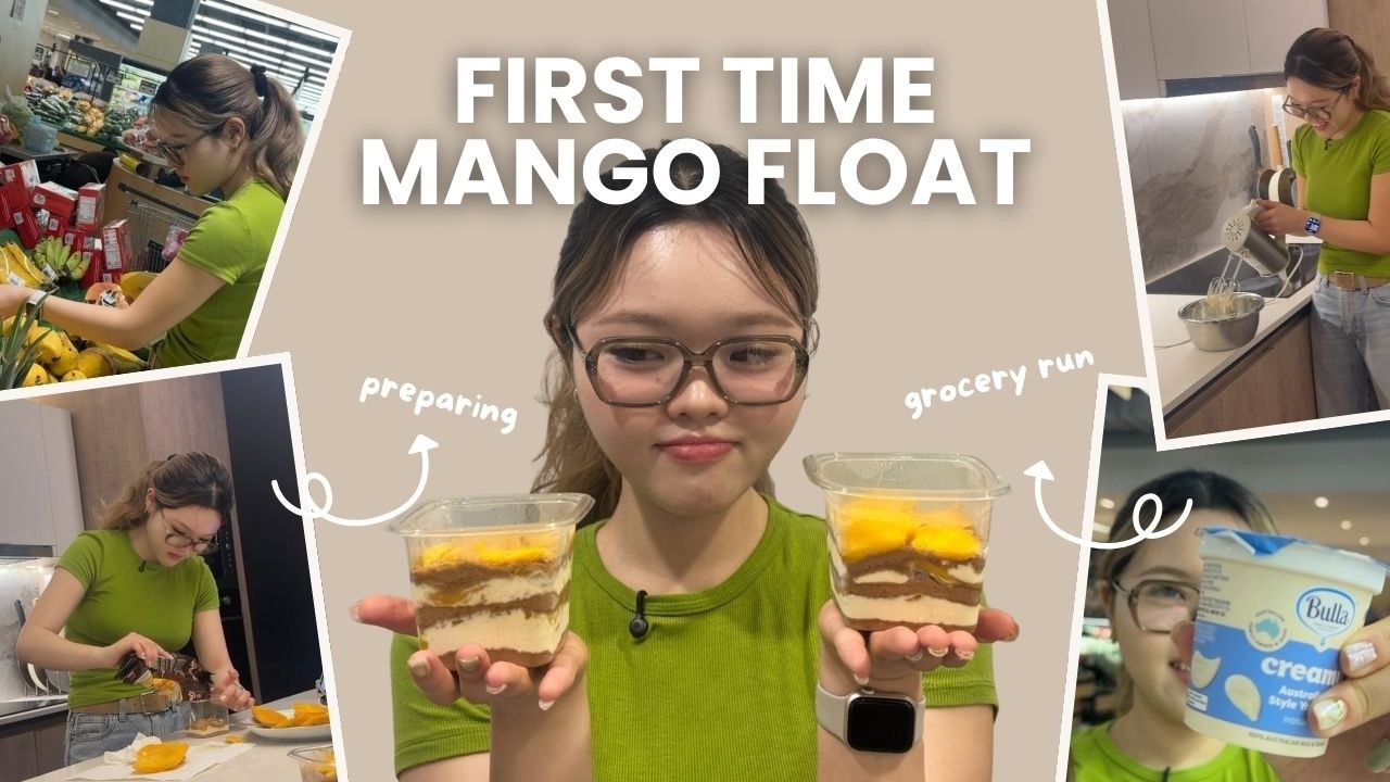 A Korean’s Take on Filipino Mango Float 🇵🇭 (Grocery Run + Preparation)