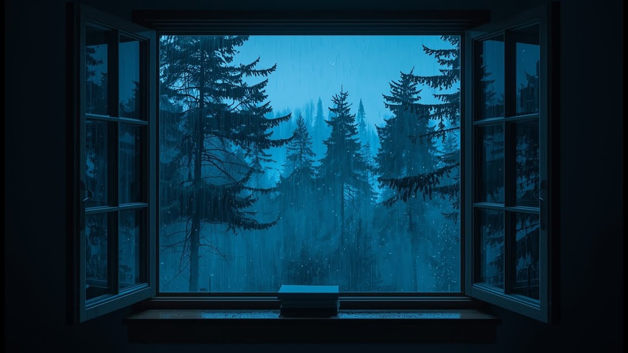 Rain Outside the Window 🌙 Deep Forest Night Ambience for Sleep | 1 Hour