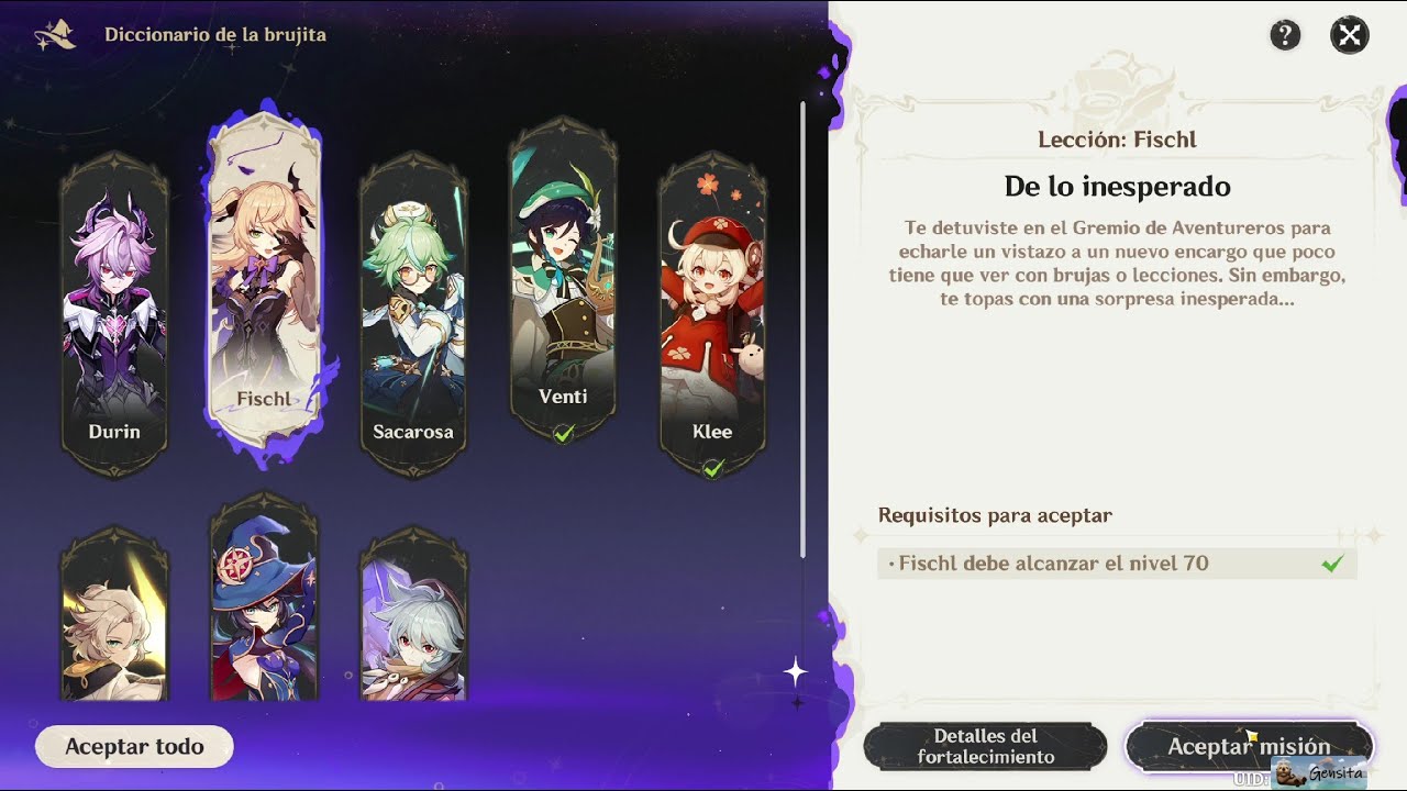 Lección de Fischl - Diccionario de la brujita (Español - Dub Japonés) | Genshin Impact