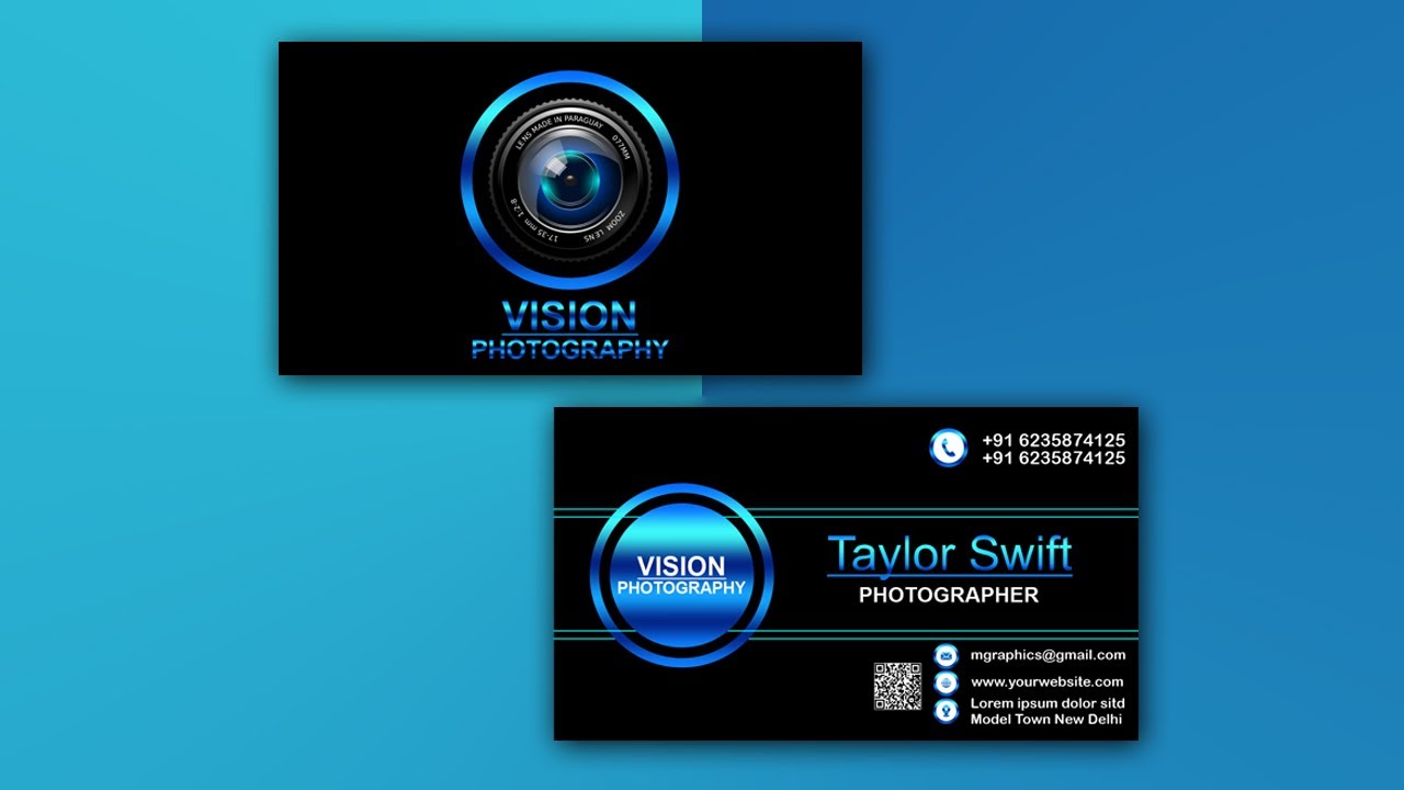 Business Card Design For Photographer - CorelDRAW Tutorial
