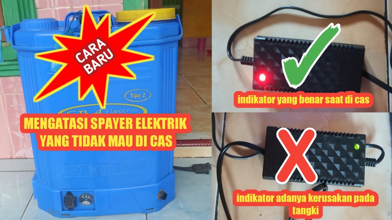 Memperbaiki Tangki semprot elektrik yang tidak bisa dicas #tutorial #sprayerelektrik