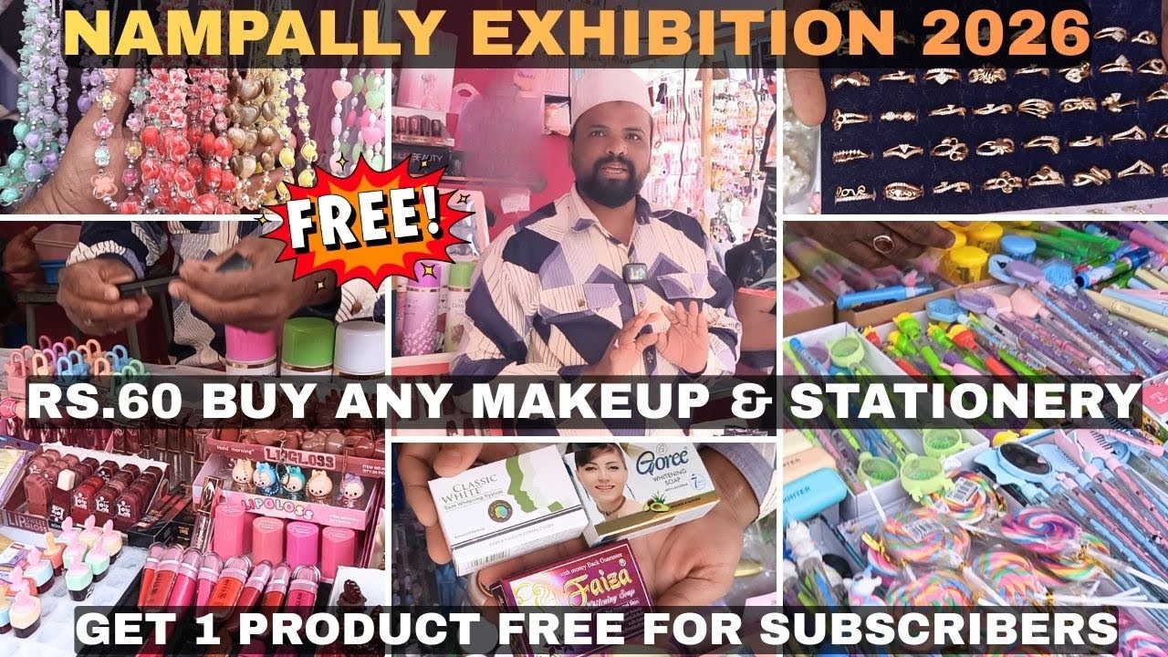 ₹60 Makeup & Stationery  | Get 1 FREE | Rozekari Collection | Nampally Exhibition 2026 #shorts #fyp
