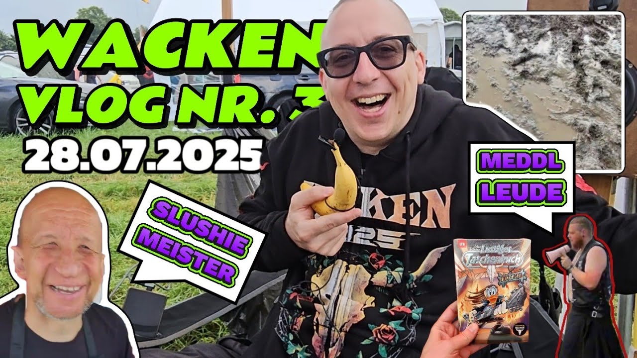 WACKEN 2025 - Anreise Montag 28.07.2025 - Camp Aufbau, Merch Pickup, Slushi, Mambo Kurt, Grillen