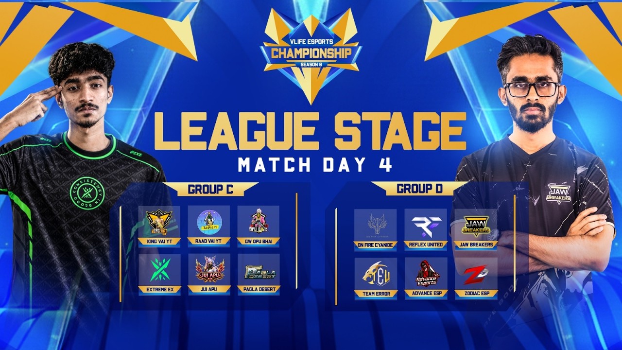 [🔴LIVE] VLIFE ESPORTS CHAMPIONSHIP SEASON-08 | LEAGUE STAGE DAY-4 | FREE FIRE @raadvaiyt829