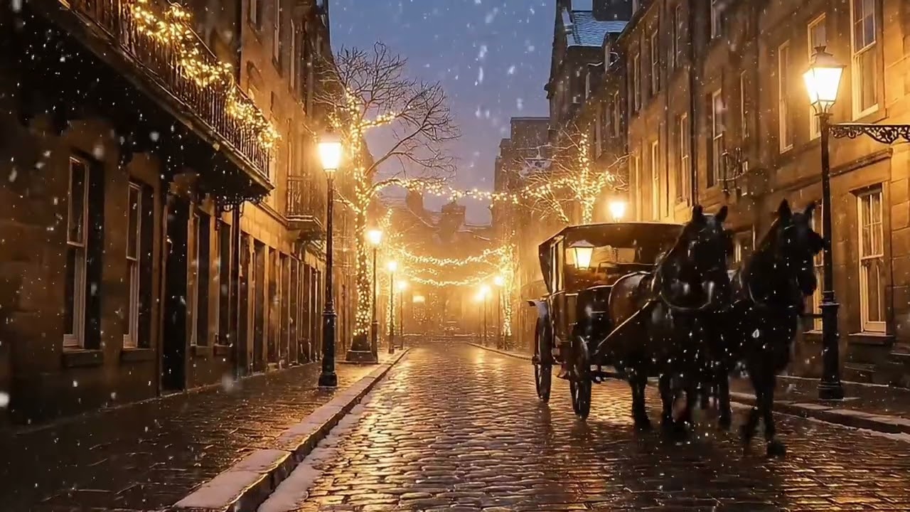 Cozy 1950s Christmas Music in Edinburgh | Snowy Streets & Vintage Charm ❄️✨”