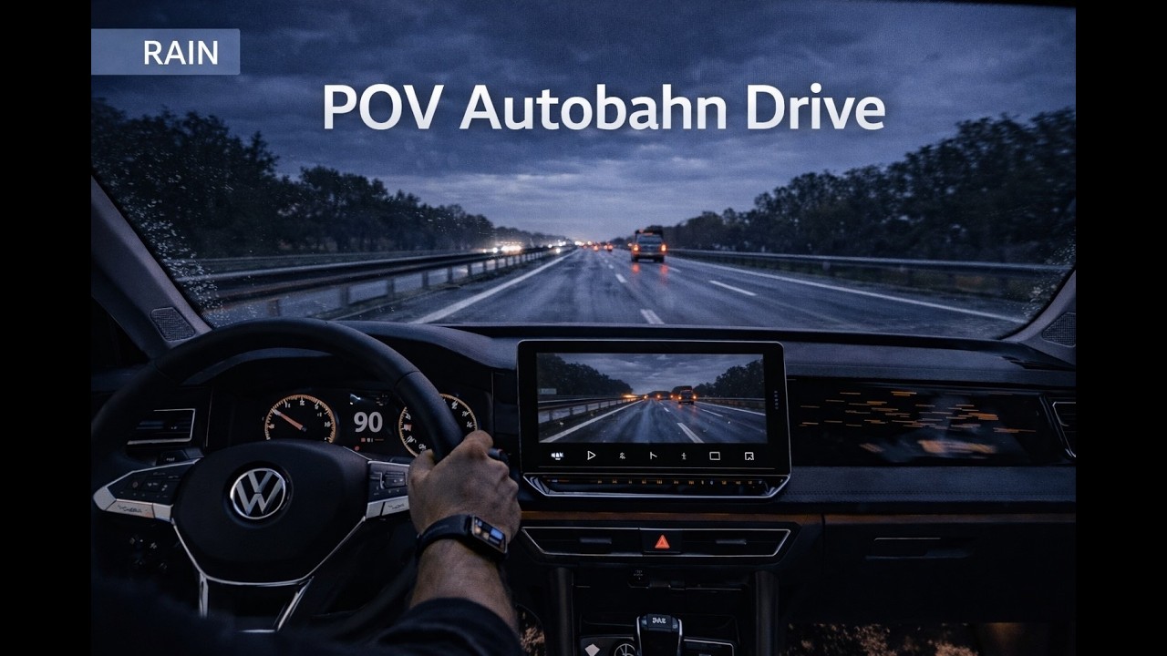 POV Drive in Light Rain | Dark Morning Autobahn Germany ASMR 🇩🇪