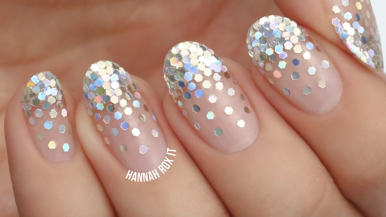 Falling Glitter Placement Nails (for New Year's!)
