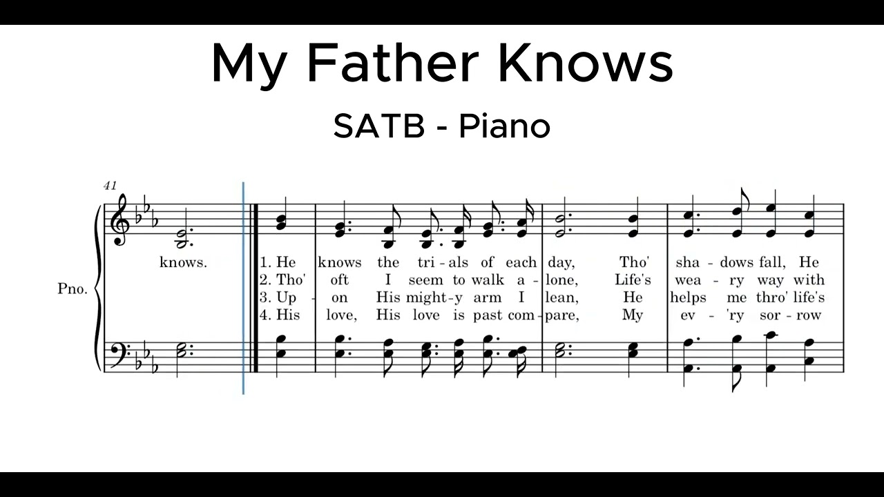 My Father Knows | Hymnal | Accompaniment