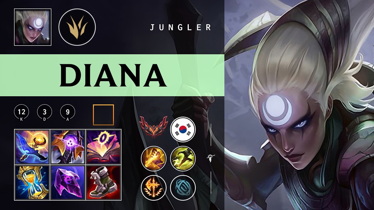 Diana Jungle vs Vi - KR Grandmaster Patch 26.03