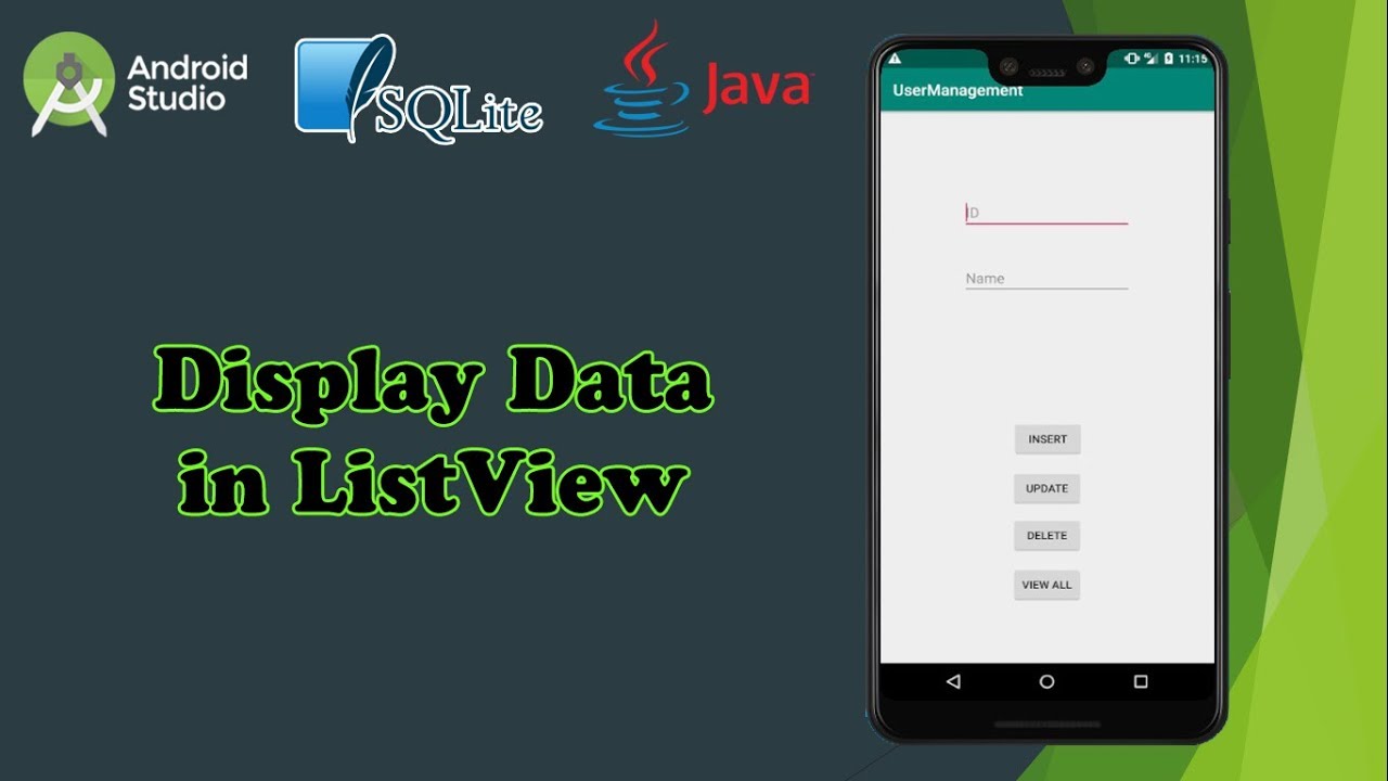 Android Studio SQLite Tutorial Retrieve data Display in a list view