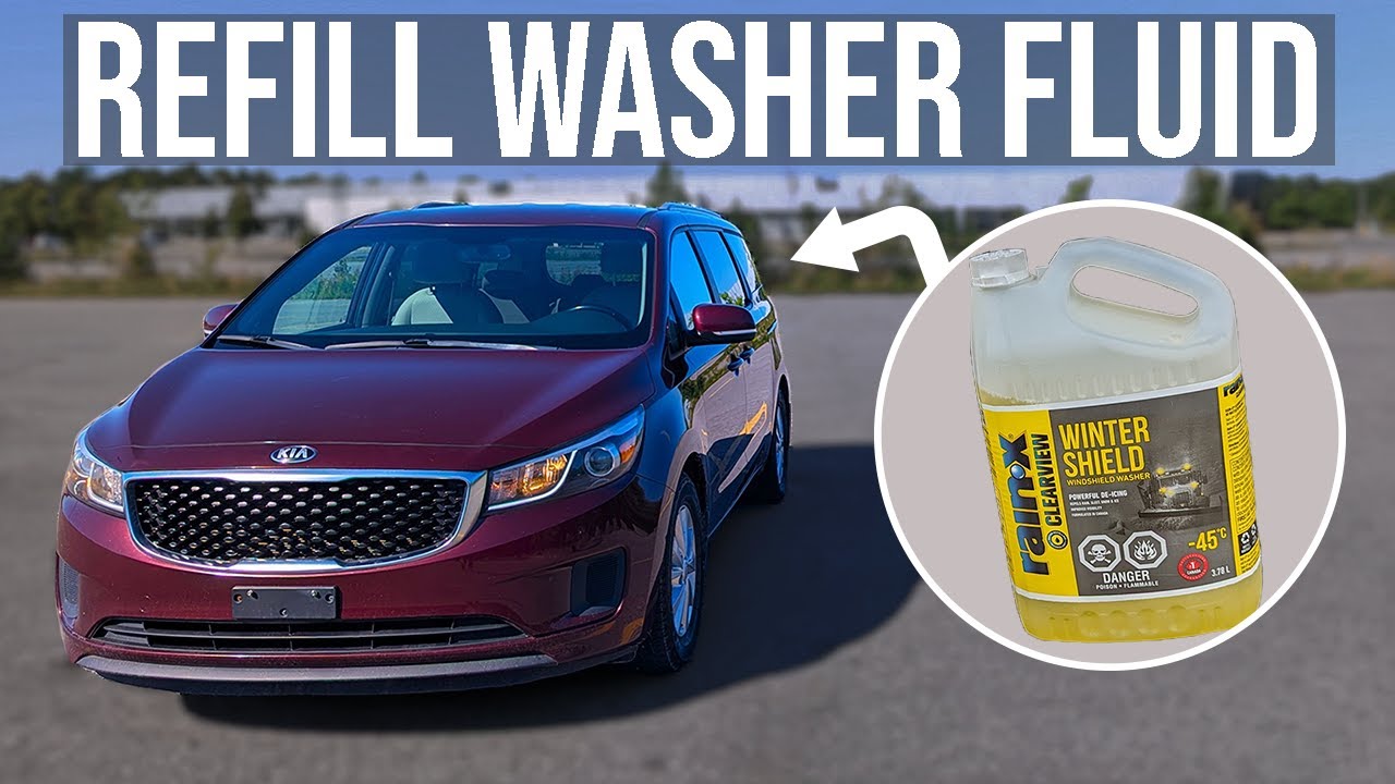 Как долить жидкость для омывателя лобового стекла — Kia Sedona (2015-2021)