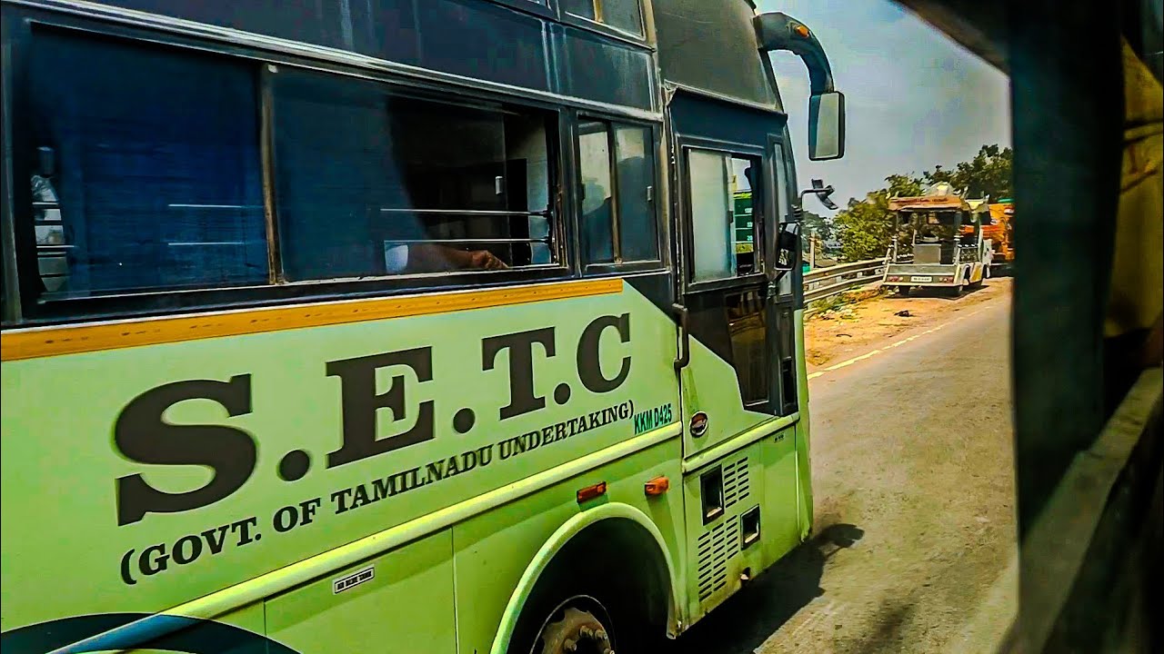 244M TNSTC BS6 Bus ride | Cuddalore - Puducherry section | River Crossing & overtaking SETC BS6 bus