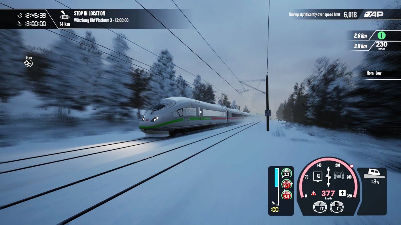 Train Sim World 3 - ICE 3 - Snow Gameplay - 377 km/h