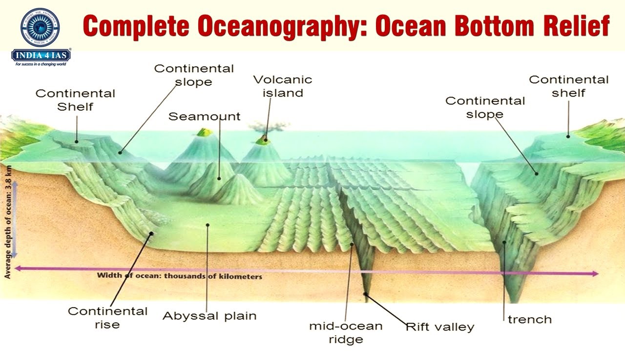 Complete Oceanography: Ocean Bottom Relief | Geography for UPSC/KPSC Exams | #india4ias