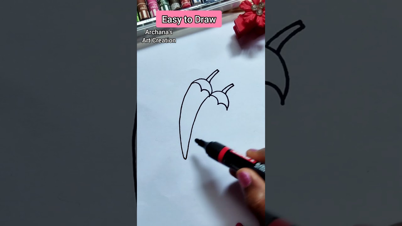 How to draw chilli 🌶|| Chilli Drawing #shorts #youtubeshorts #drawing #chilli #shortvideo