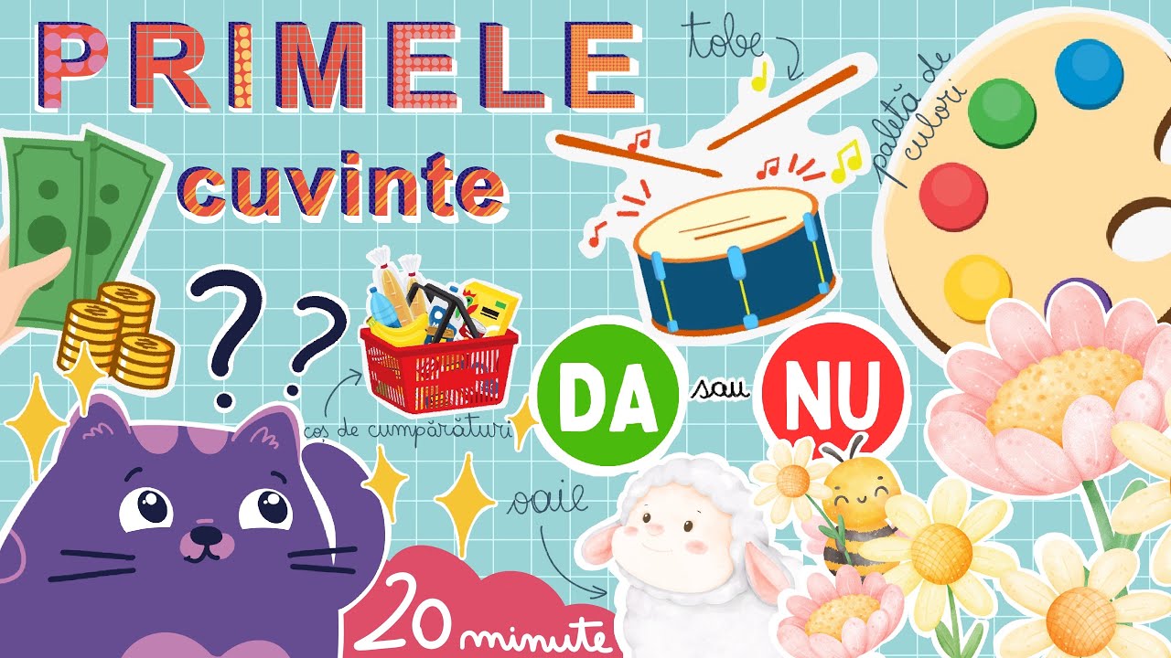 PRIMELE CUVINTE | Învățăm să vorbim | Răspundem împreună | La cumpărături | Desene bebeluși Pam bebe