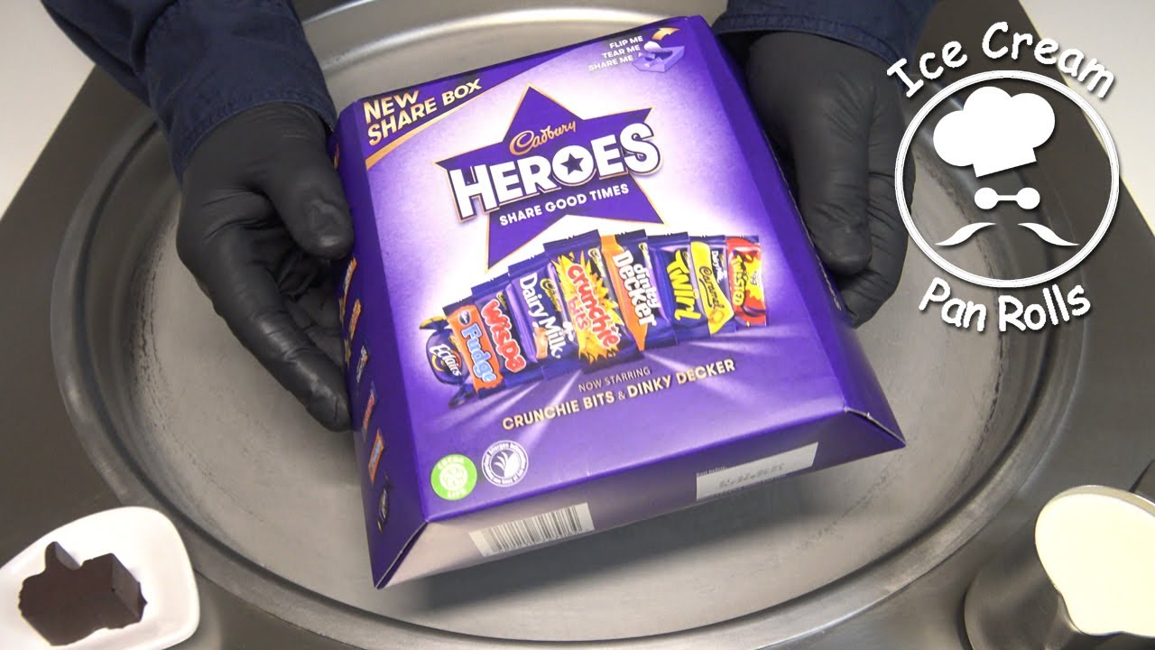 Cadbury Heroes Crunchie Bits & Dinky Decker Ice Cream Rolls | ASMR food sound | no talking