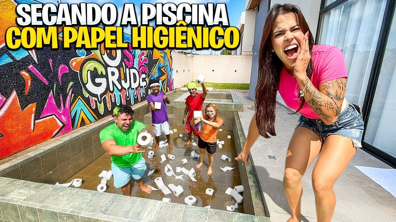 TENTAMOS SECAR A PISCINA COM PAPEL HIGIÊNICO *Deu ruim