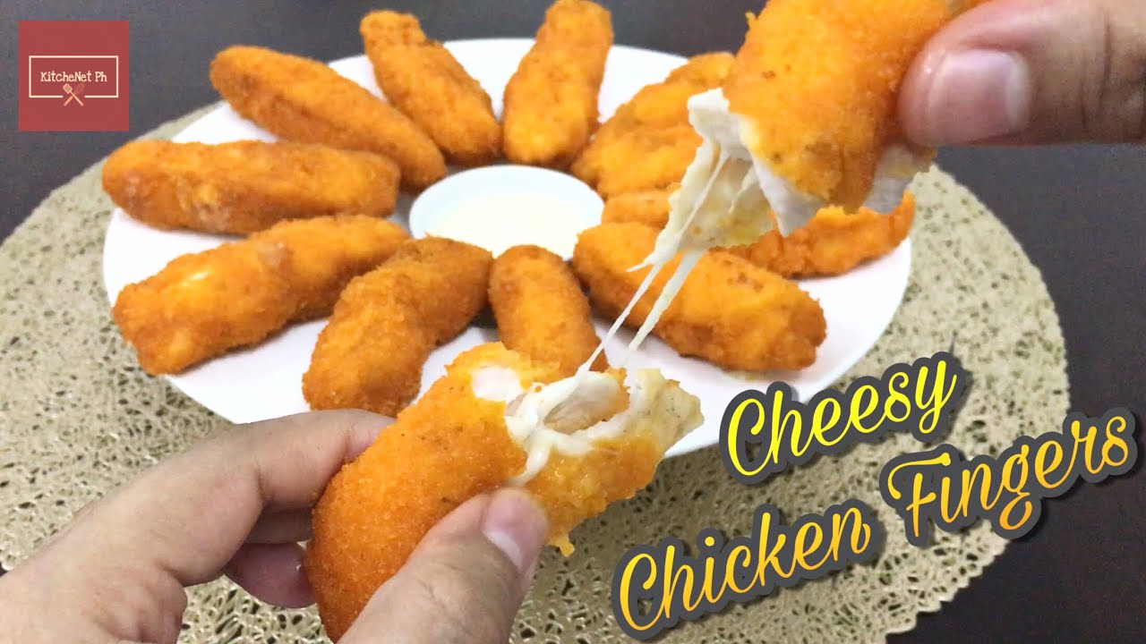 Cheesy Chicken Fingers with Garlic Mayo Dip | KitcheNet Ph
