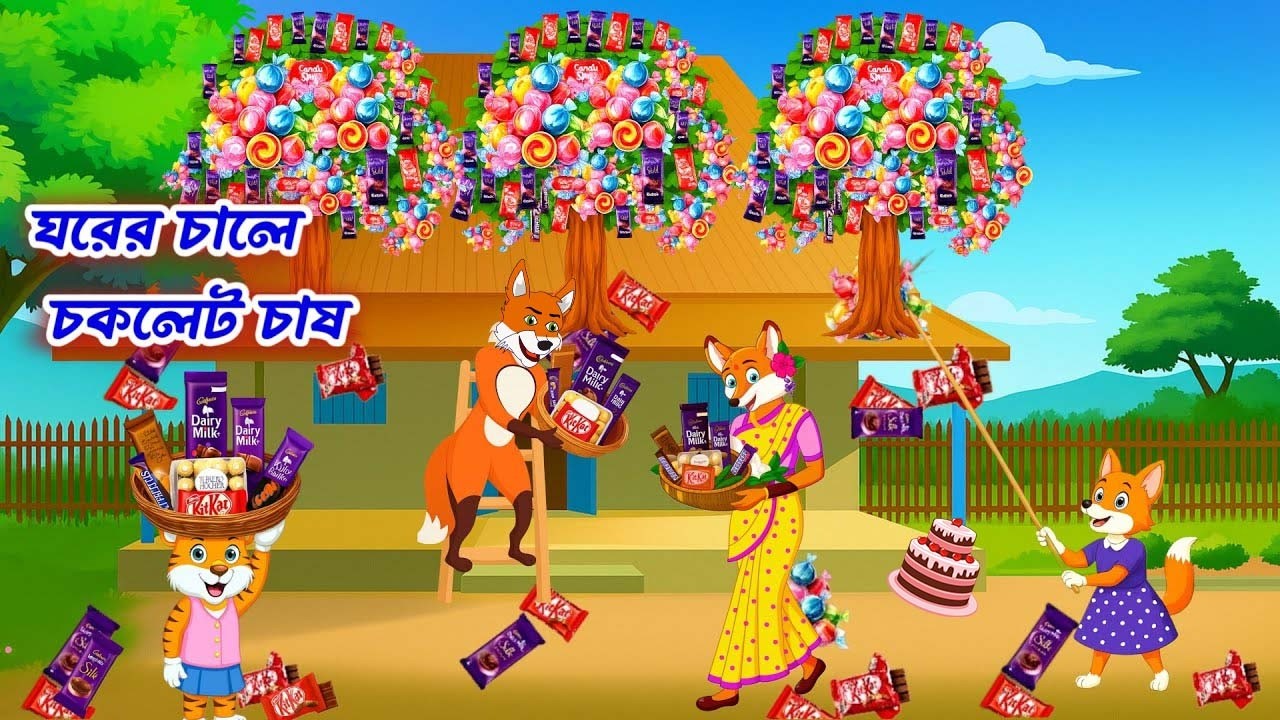 ঘরের চালে জাদুর চকলেট | fox cartoon | Bangla Cartoon | Rupkothar Golpo | Siyaler Bangla Cartoon