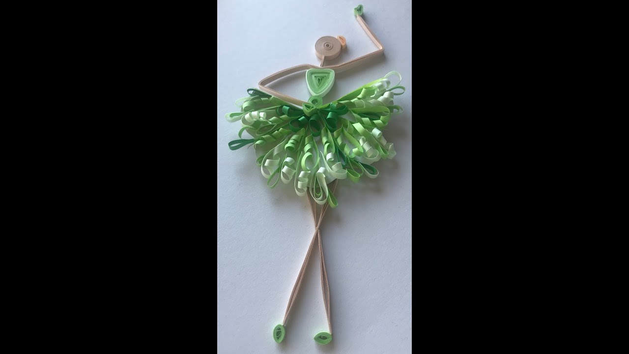 DIY - Quilled Ballerina - 2 | fun quilling | Paper rolling craft | Ballet pose | Paper/Quilled Tutu