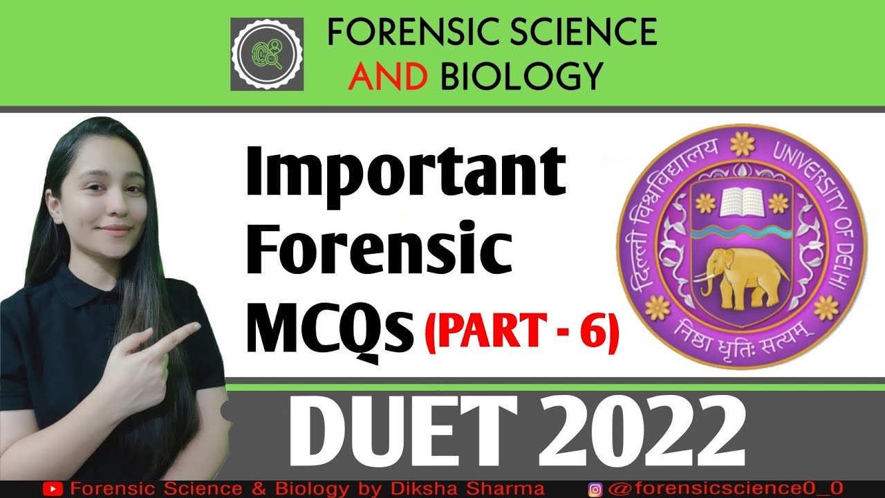 DUET PG Forensic Science Entrance Exam 2022 || Important MCQs || Answers