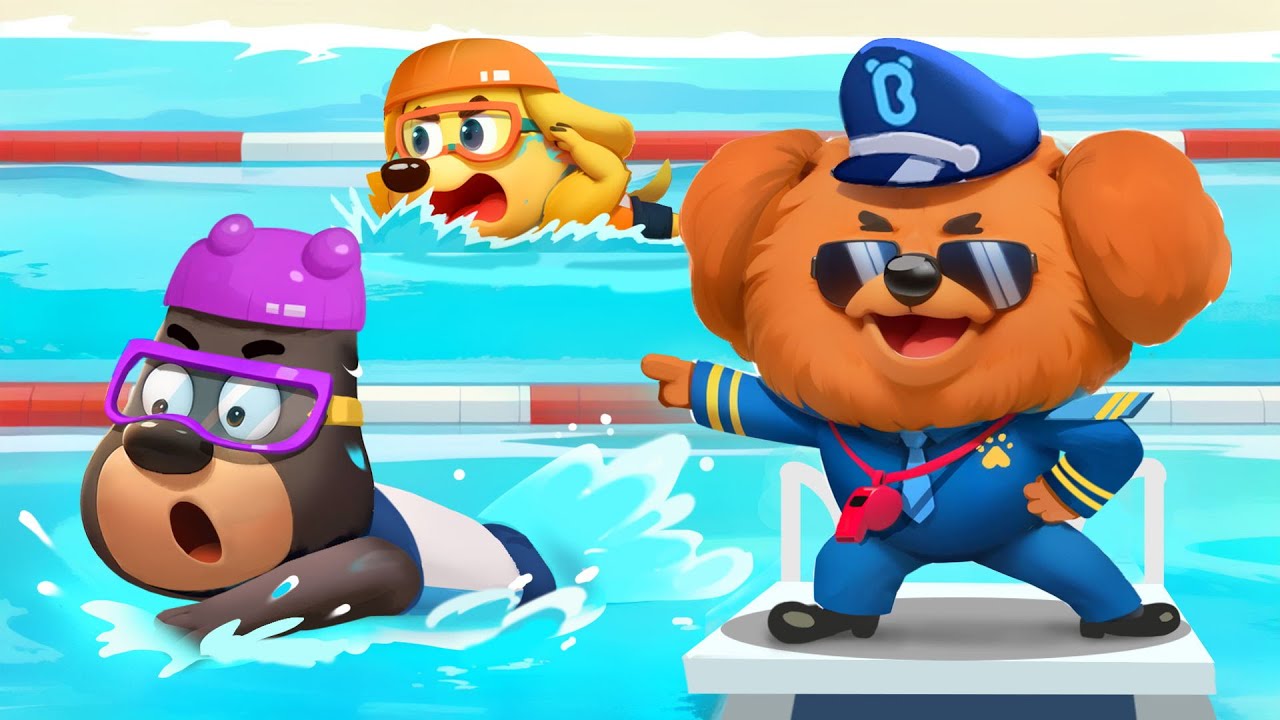 Dobie Belajar Berenang🏊🏻| Kompetisi Renang | Kartun Lucu | Kartun Anak-anak | Kepala Polisi Labrador